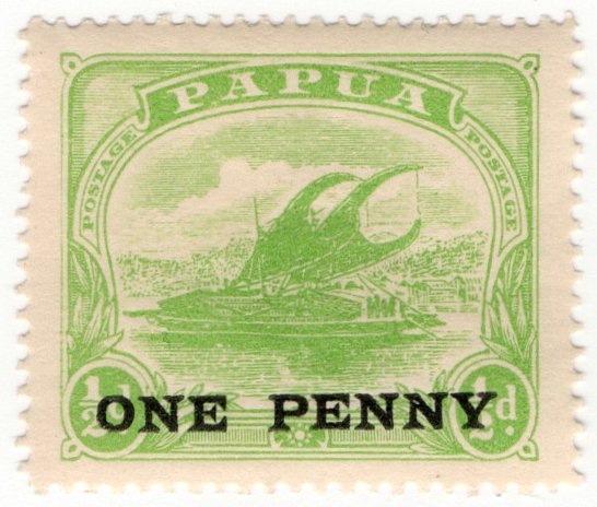 (I.B) Papua Postal : 1d on &Acirc;&frac12;d Overprint