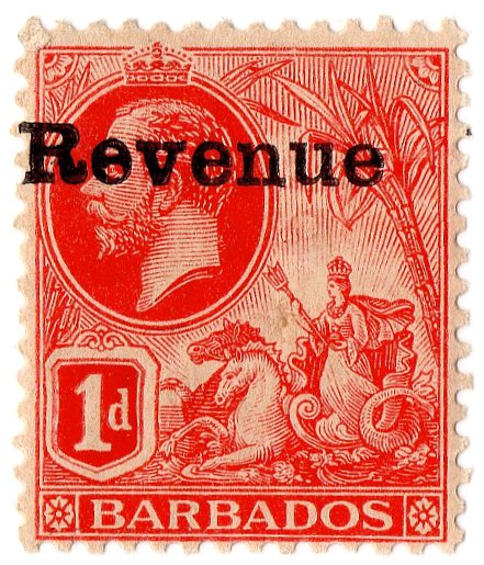 (I.B) Barbados Revenue : Duty 1d (overprint error)