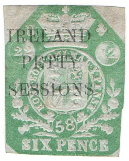 (I.B) QV Revenue : Ireland Petty Sessions 6d (1858)