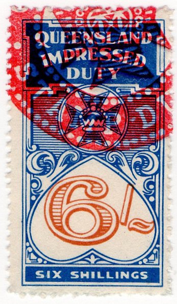 (I.B) Australia - Queensland Revenue : Impressed Duty 6/-