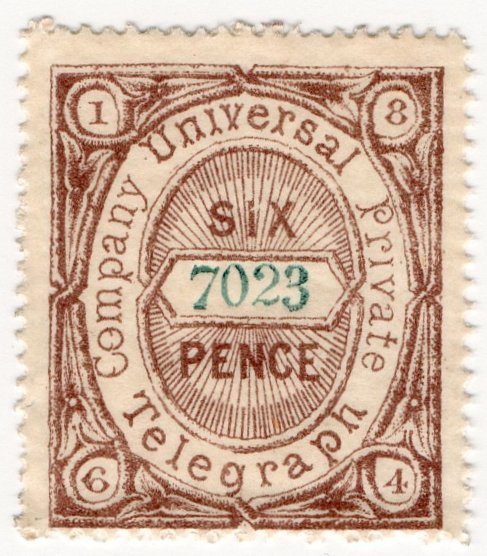 (I.B) Universal Telegraph Company : 6d Brown & Green