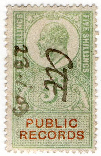 (I.B) Edward VII Revenue : Public Records 5/-