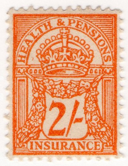 (I.B) George V Revenue : Health & Pensions Insurance 2/-