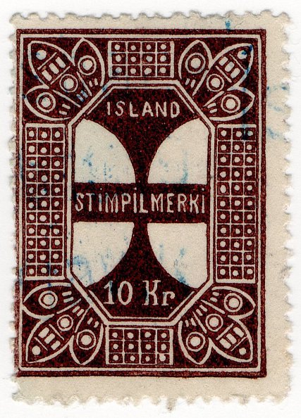 (I.B) Iceland Revenue : Duty Stamp 10Kr