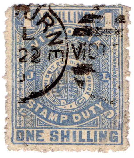 (I.B) Australia - Victoria Revenue : Stamp Duty 1/- (postally used)
