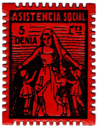 (I.B) Spain Cinderella : Denia Charity Stamp 5c (Civil War)