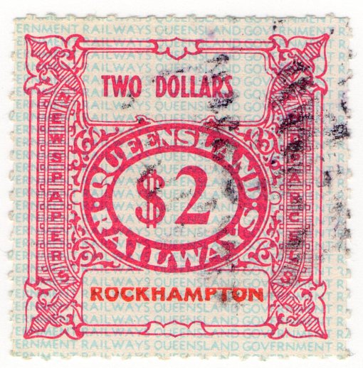 (I.B) Australia - Queensland Railways : Parcel $2 (Rockhampton)