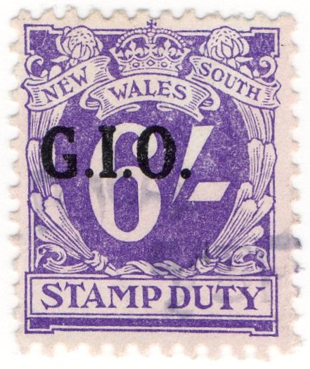 (I.B) Australia - NSW Revenue : Stamp Duty 6/- (GIO pre-cancel)