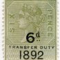 (I.B) QV Revenue : Transfer Duty 6d (1892)