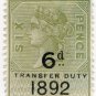 (I.B) QV Revenue : Transfer Duty 6d (1892)