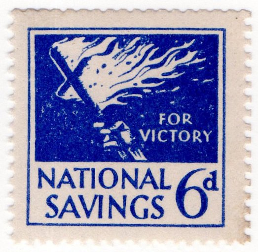 (I.B) National Savings : Flaming Cross 6d (1941)