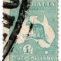 (I.B) Australia Postal : Kangaroo 1/- (B & N perfin)