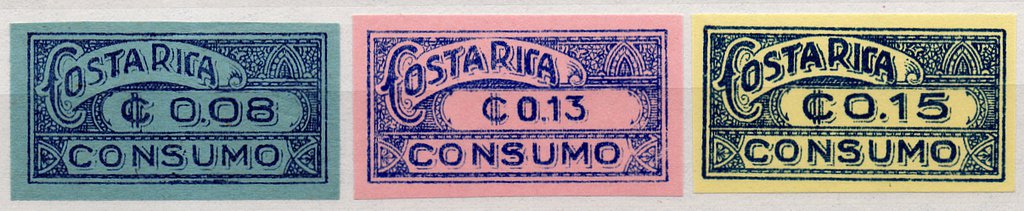 (I.B) Costa Rica Revenue : Duty Stamp Collection