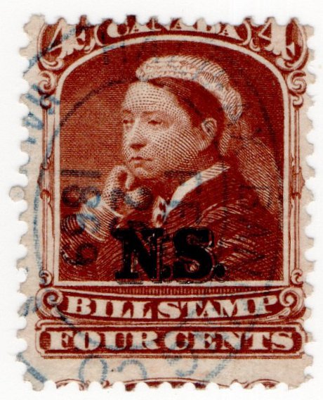 (I.B) Canada Revenue : Nova Scotia Bill Stamp 4c