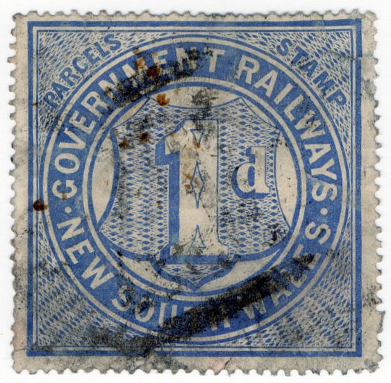 (I.B) Australia - NSW Railways Parcel 1d (Crown A watermark - inverted)
