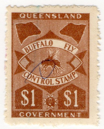 (I.B) Australia - Queensland Revenue : Buffalo Fly $1