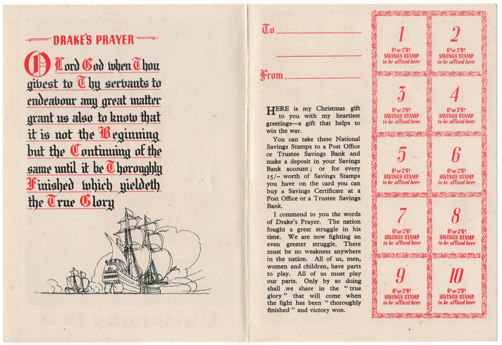 (I.B) Cinderella Collection : National Savings Card (Christmas 1941)