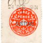 (I.B) Edward VII Revenue : Customs Duty 3d (1901)