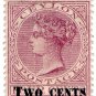 (I.B) Ceylon Postal : Two Cents on 4c Mauve OP