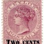 (I.B) Ceylon Postal : Two Cents on 4c Mauve OP