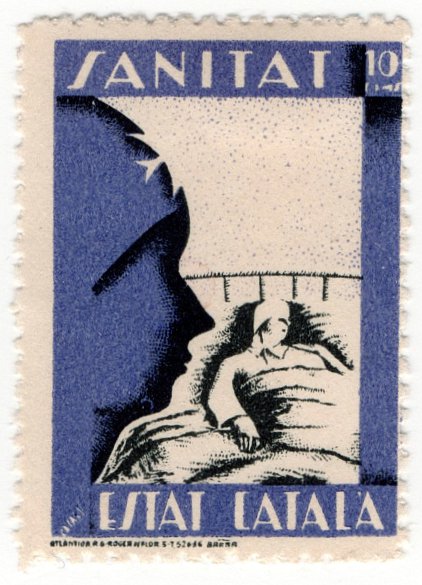 (I.B) Spain Cinderella : Civil War Charity Stamp 10c (Catalonia)