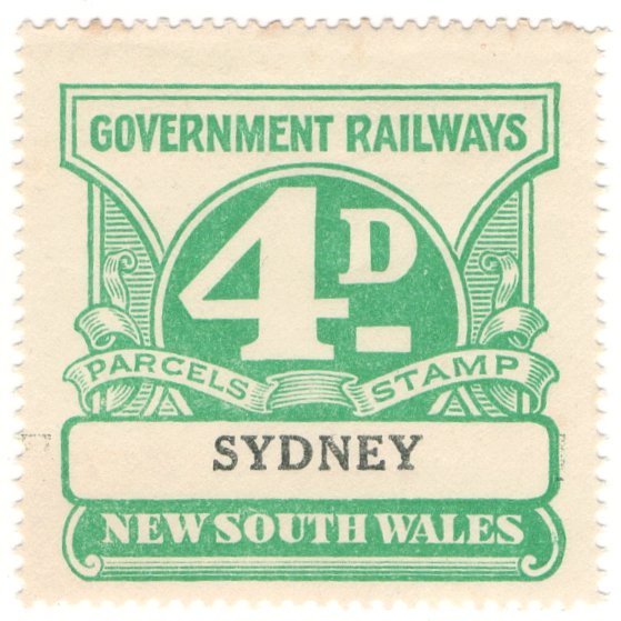 (I.B) Australia - NSW Railways Parcel 4d (Sydney) inverted watermark