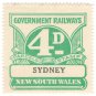(I.B) Australia - NSW Railways Parcel 4d (Sydney) inverted watermark