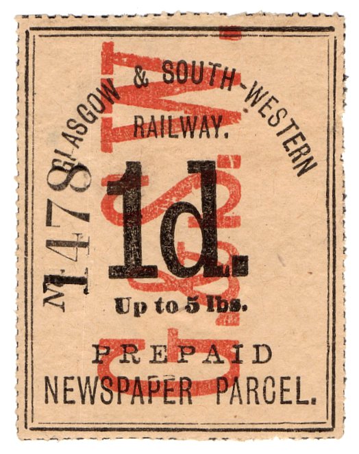 (I.B) Glasgow & South Western Railway : Newspaper Parcel 1d