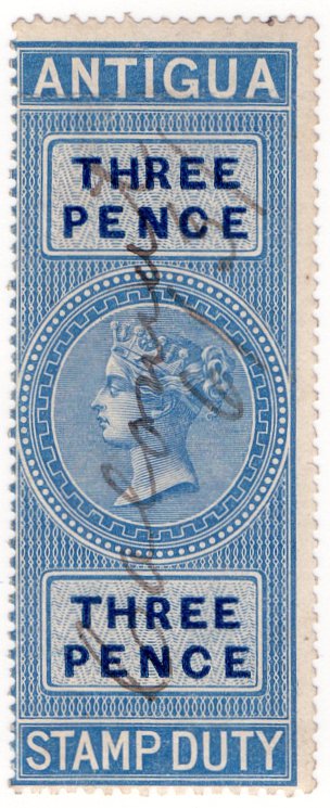 (I.B) Antigua Revenue : Duty Stamp 3d