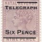 (I.B) Natal Telegraphs : 6d on 9d OP
