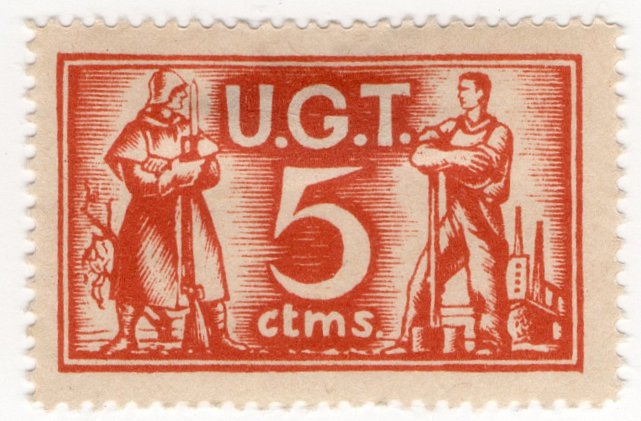 (I.B) Spain Cinderella : Civil War Charity Stamp 10c (UGT)