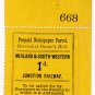 (I.B) Midland & South Western Junction Railway : Newspaper Parcel 1d
