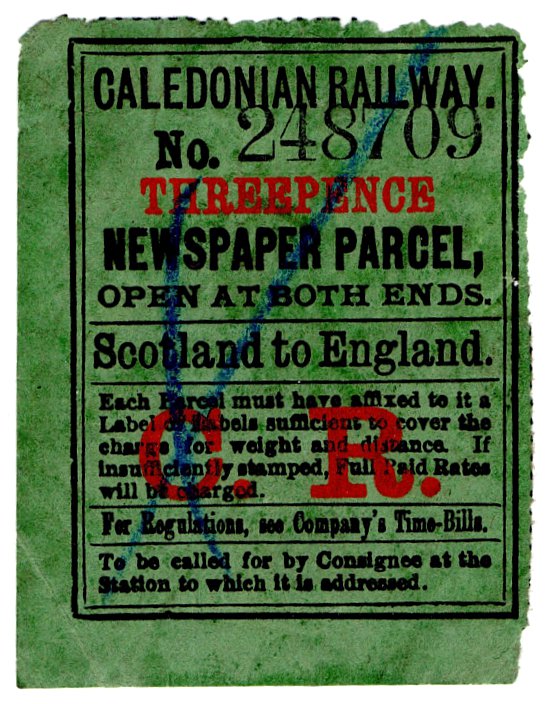 (I.B) Caledonian Railway : Newspaper Parcel 3d