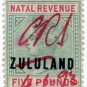 (I.B) Zululand Revenue : Duty Stamp £5