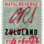 (I.B) Zululand Revenue : Duty Stamp &Acirc;&pound;5