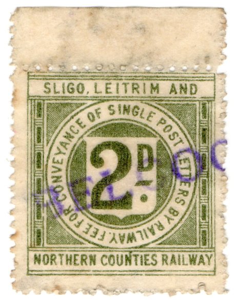 (I.B) Sligo Leitrim & Northern Counties Railway : Letter Stamp 2d (Belcoo)