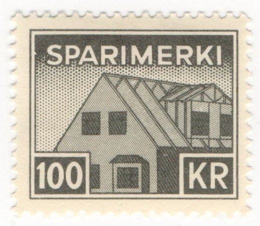 (I.B) Iceland Revenue : Savings Stamp 100Kr (Sparimerki)