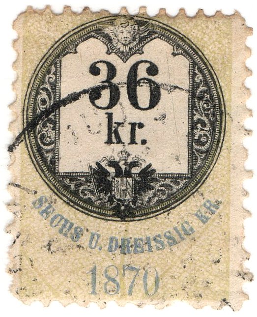 (I.B) Austria/Hungary Revenue : Stempelmarke 36kr