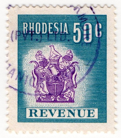 (I.B) Rhodesia Revenue : Duty Stamp 50c