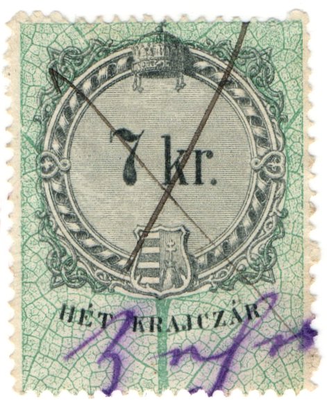 (I.B) Austria/Hungary Revenue : Stempelmarke 7Kr