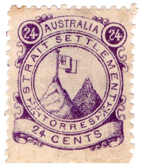 (I.B) Australia Cinderella : Straits Settlements (Torres) 24c