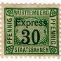 (I.B) Germany Railway : Württemburg Parcels 30pf (Express)