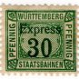 (I.B) Germany Railway : Württemburg Parcels 30pf (Express)