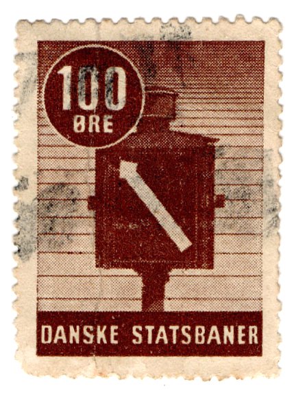 (I.B) Denmark Railway : Parcel Stamp 100 &Atilde;�re
