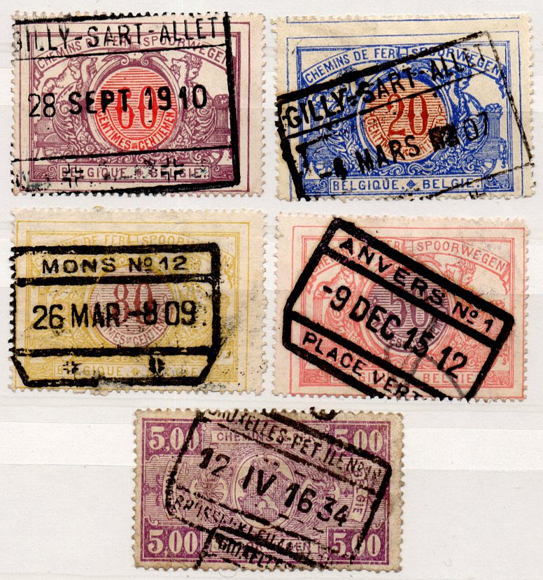 (I.B) Belgium Railways : Parcel Stamp Collection