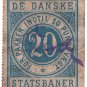 (I.B) Denmark State Railway : Parcels 20 Øre