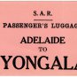 (I.B) Australia - South Australia Railways : Parcel Label (Adelaide-Yongala)