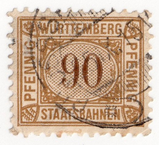 (I.B) Germany Railway : W&Atilde;&frac14;rttemburg Parcels 90pf