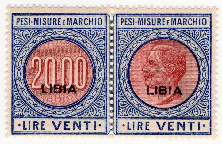 (I.B) Italy (Libya) Revenue : Pesi, Misure e Marchio 20L (Weights & Measures)