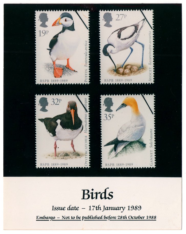 (I.B) Elizabeth II Postal : Press Office Card (RSPB Birds 1989)